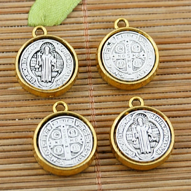 5pcs 17*5mm Round Religious Pendant Rim Charm EF2419