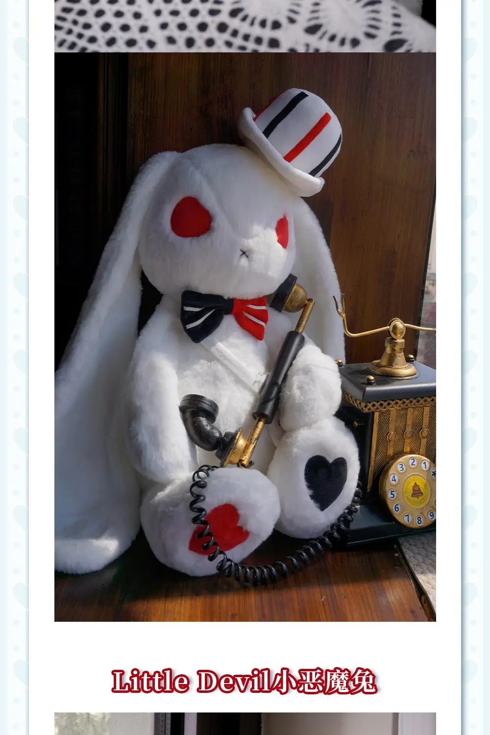 In Stock 50cm Original Red Black Rabbit Little Devil Bag Doll Backpack Bag Lolita Anime Game Toy Kids Gifts Cosplay