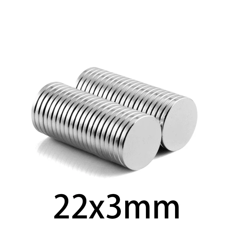 22x3mm Neodymium N35 Neodymium rare earth micro NdFeB super Strong circle Powerful Magnet Round sheet Magnets  22*3mm