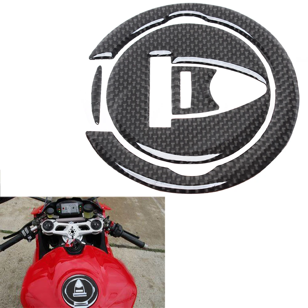 

New 3D Carbon Motorcycle Fuel Gas Tank Cap Sticker Cover Decal For Ducati Monster 695 696 795 796 M1100 1200 848 V2 V4 1190 1290
