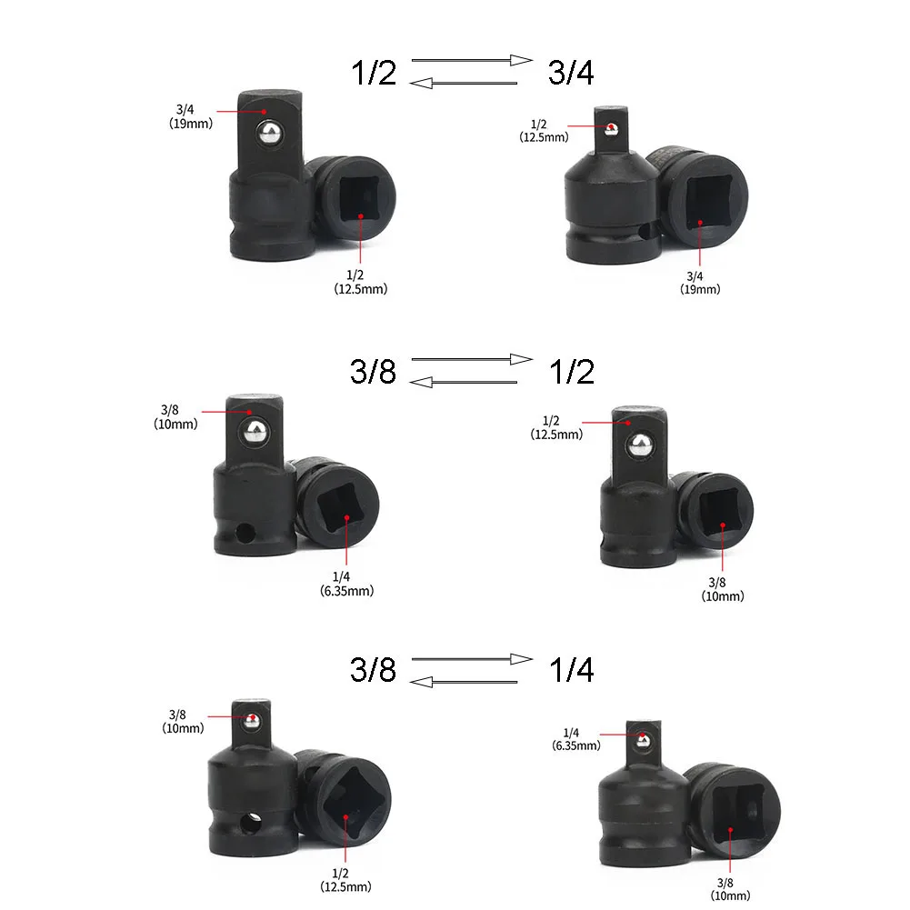 Socket Convertor Adaptor Reducer Set Drive Reducer Air Impact Wrench 1/2 To 3/8 3/8to1/4 3/4 To1/2 Impact Socket