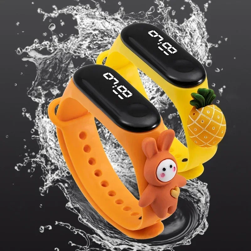 Waterproof Children Smart Touch Led Watch Cartoon Small Animals Boy Girl LED Digital Electronic Watch Kids Sports Watch Bracelet