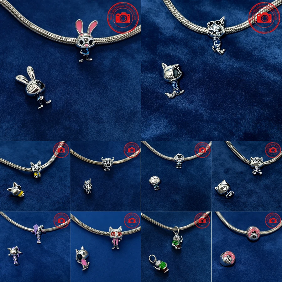 Hot Sale Classic Charm Rabbit Fox Cow Leopard Sheep Beads Fit Original 925 Silver Snake Bracelets DIY Fashion Women Jewelry Gift