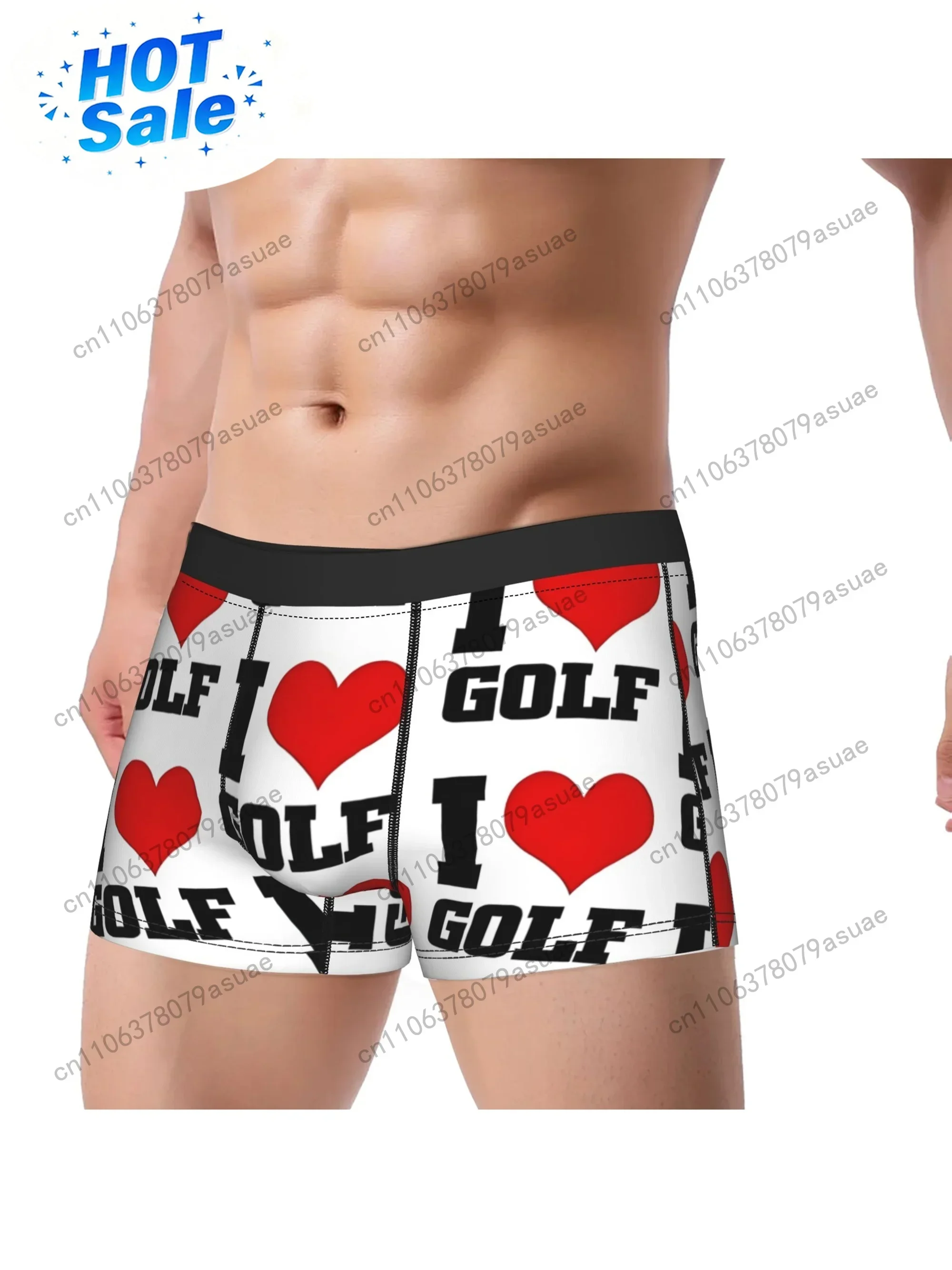 1pc Men'S Golf Underwear - Breathable Boxer Briefs/ Shorts with 