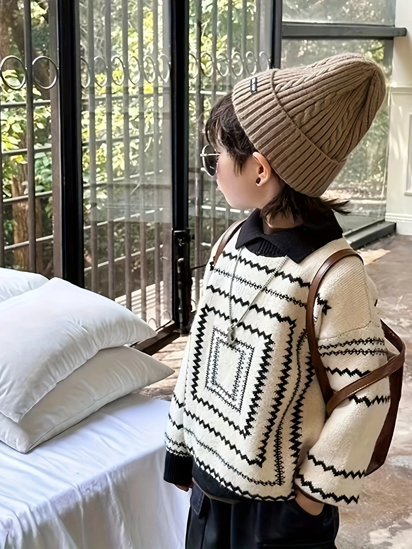 الكورية نمط بولو طوق الأطفال سترة الرجعية نمط الأولاد الربيع والخريف الطفل تريكو بدوره إلى أسفل طوق العصرية