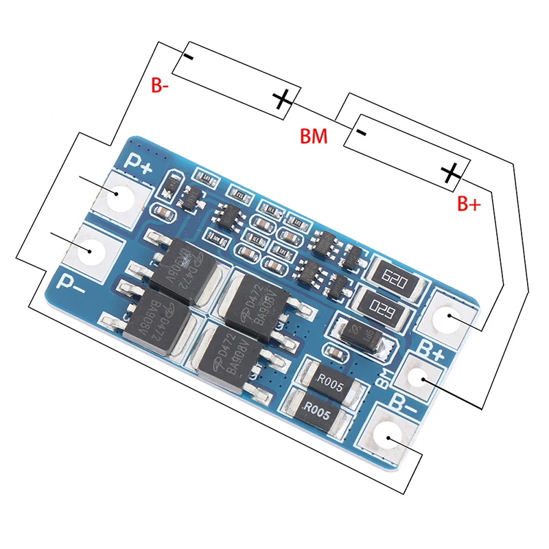 Panneau de Protection de batterie au Lithium 2S 10A 7.4V 18650, Protection équilibrée 8.4V
