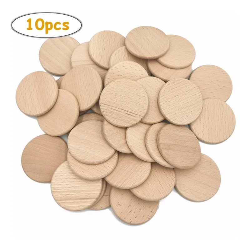 

10pcs 6cm DIY Round Wood Chips, Unfinished Wooden Coin Cutouts Disc Blank Tags for DIY Craft Project, Painting, Ornaments