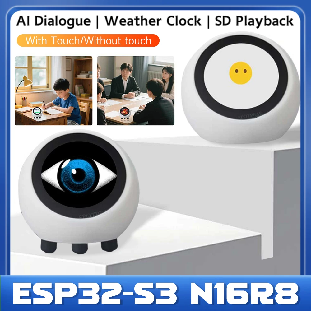 

DeepSeek XiaoZhi AI Voice Chat Robot 1.28" LCD Display N16R8 ESP32-S3 Development Board WiFi Weather Clock Smart Home Assistant