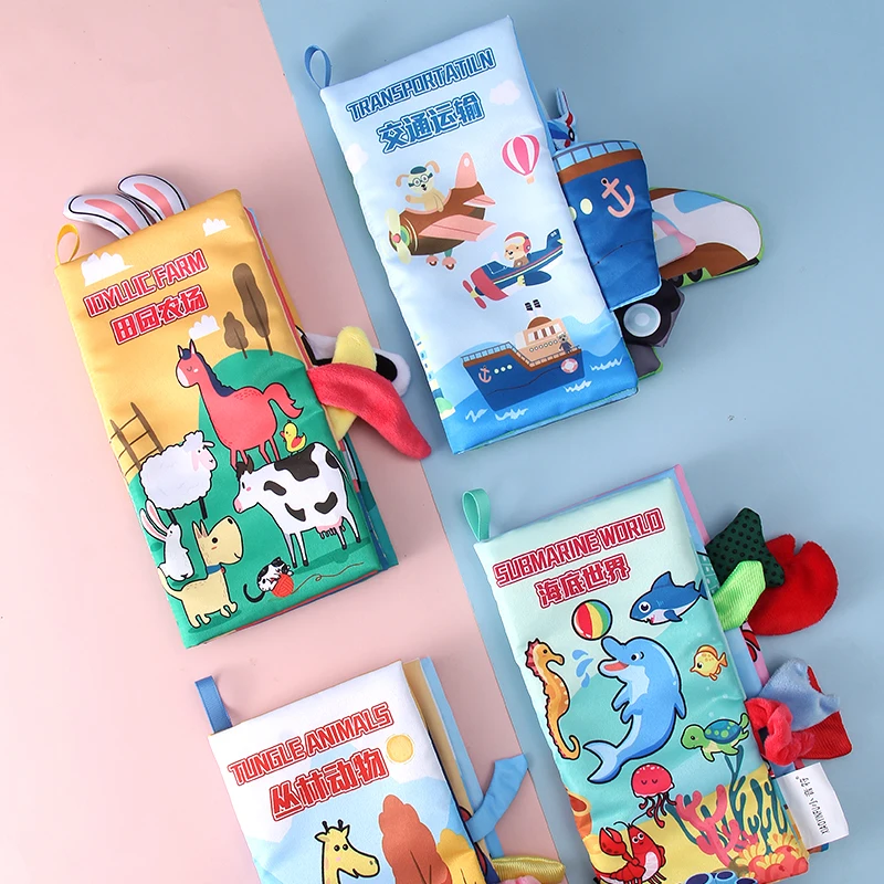 Libri per bambini da 0 a 6 mesi, libri morbidi plissettati in tessuto ufficiale touch and feel, nuovi giocattoli per bambini, giocattoli regalo per ragazzi e ragazze