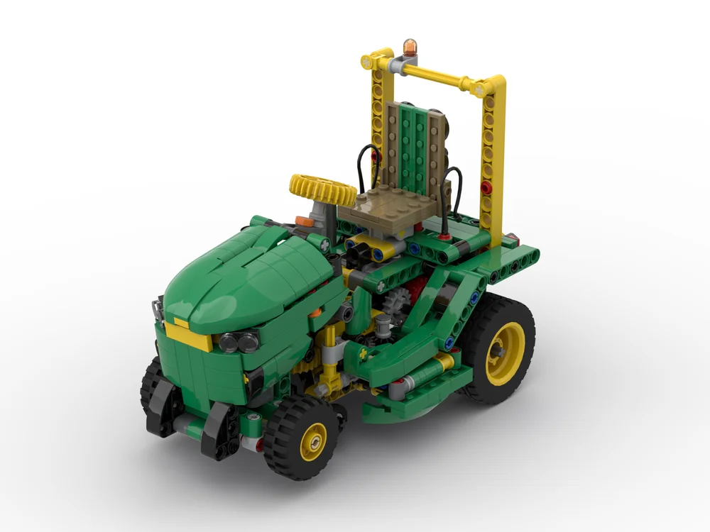 Moc 2024-42168 Alternative- Lawn Tractor Agricultural Vehicle Building Blocks Creative Garage Toys Christmas Child Gift