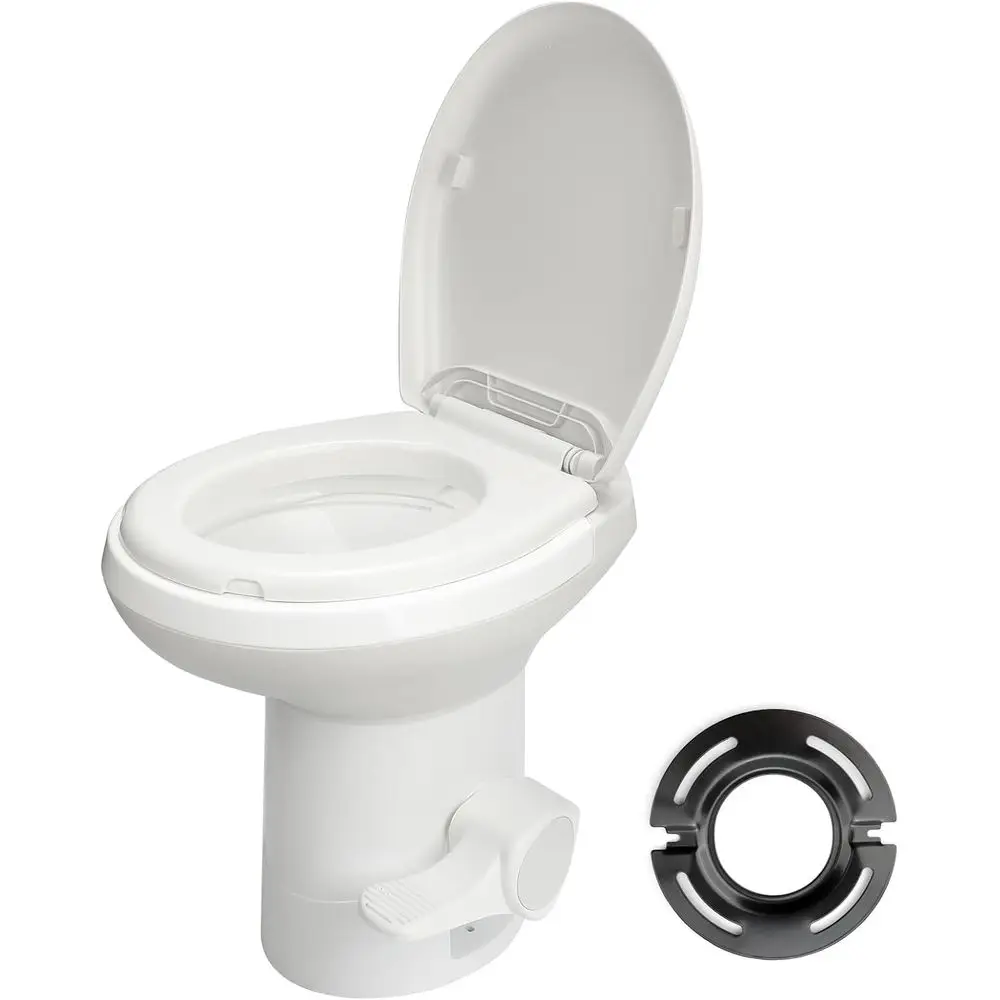 

DAFIFY Туалет для автофургона с бесшумным закрыванием и тройным смывом, регулируемым уровнем воды, стандартной высотой и ножной педалью для автофургонов, прицепов,