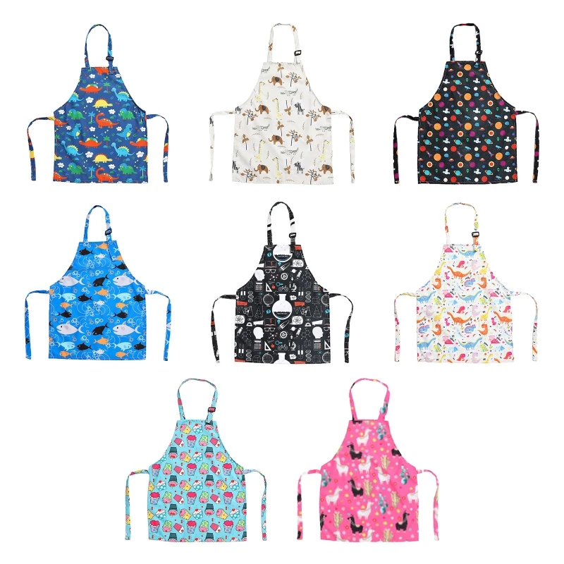 Kids Apron Adjustable Cotton Aprons for Boys Girls Children Bib Aprons for Artists Chef Baking Cooking Parent Chil