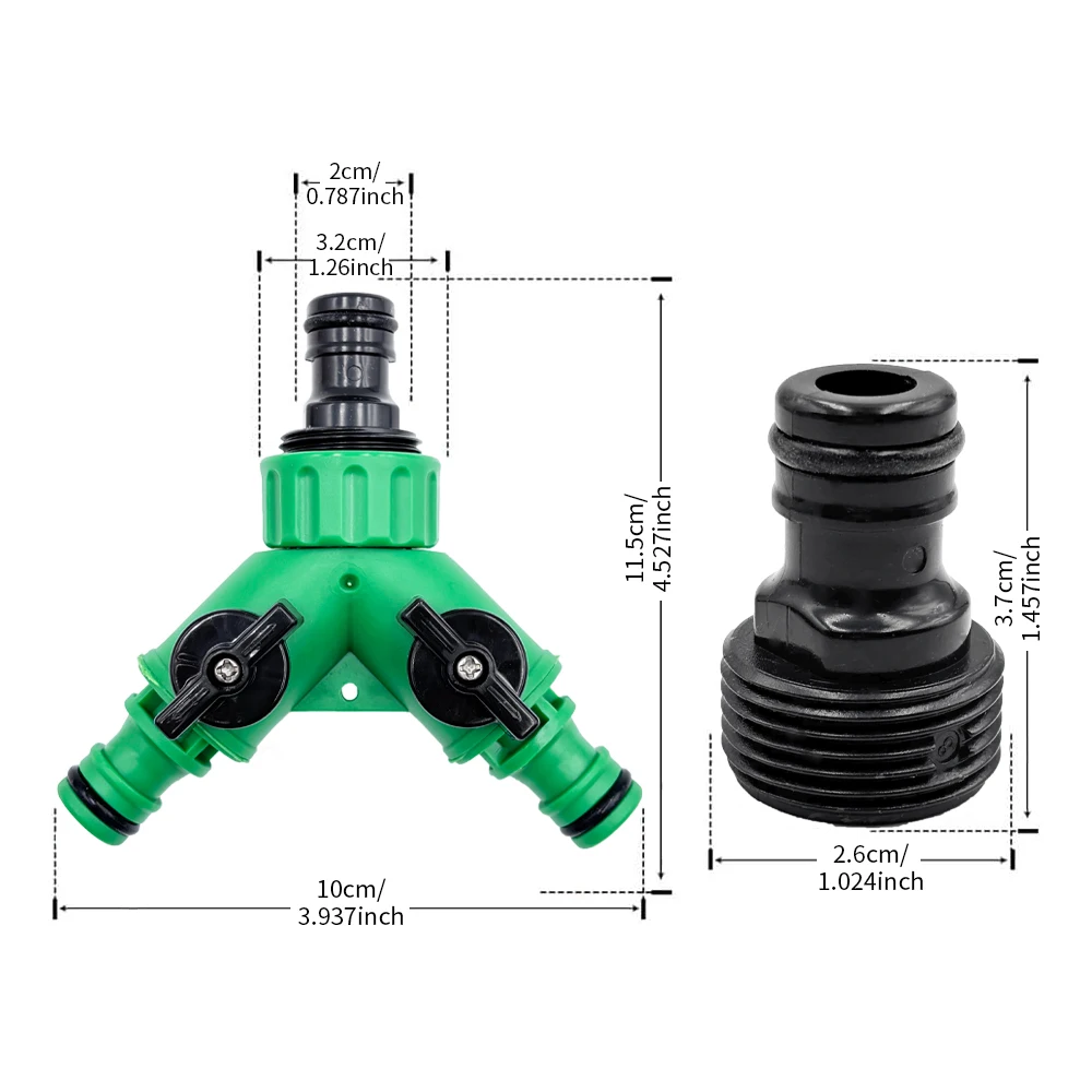 Faucet Watering Shut Off Garden Hose Connector Splitter for Landscaping Irrigation