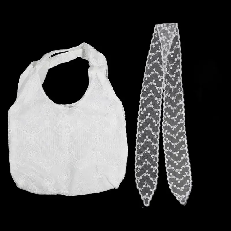 

Sweet Lace Flower Women's Shoulder Bag Large Capacity Female Fairy Tote Vest Bag Commuter Girls Floral Armpit Bag Travel Handbag