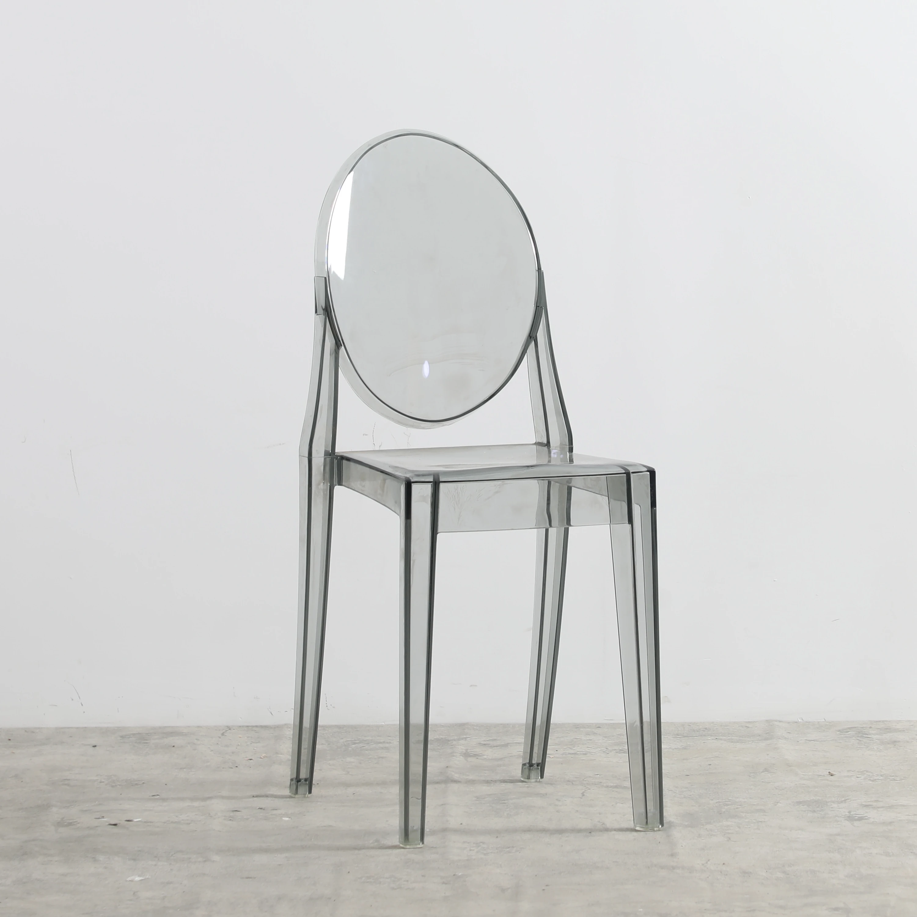 Furniture Plastic Resin Banquet Crystal Rental Chair Clear Smoke Acrylic Event Transparent Ghost Chair