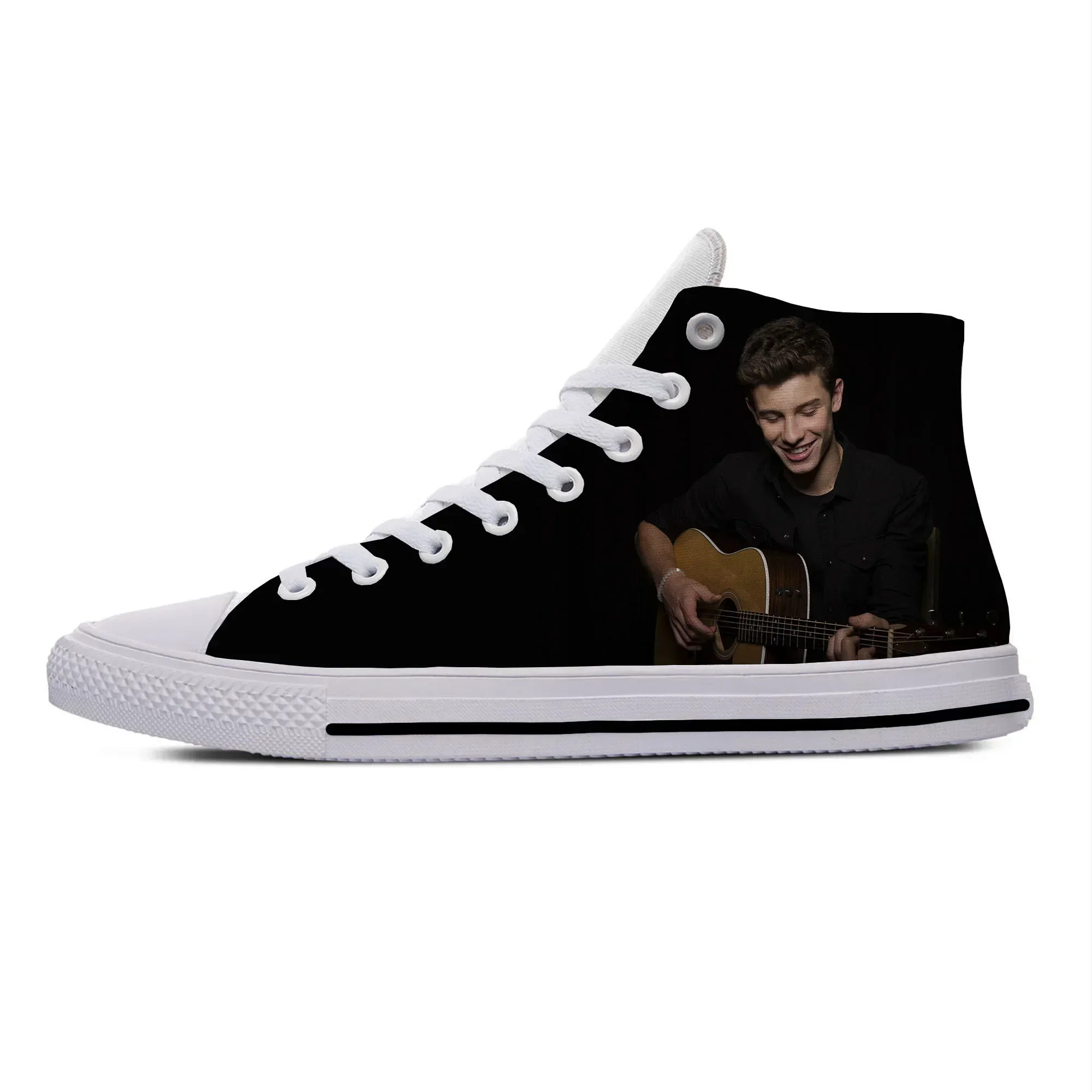 Hot Summer Shawn Mendes Pop Singer Fashion Classic Casual Shoes High Top Lightweight Breathable Board Shoes Men Women Sneakers