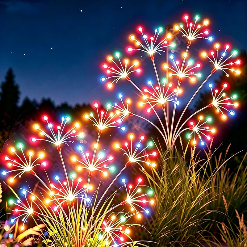 Solar Fairy Lights Waterproof Outdoor Garden Decor Pathway Firework Ligths for Courtyard Street Patio Balcony