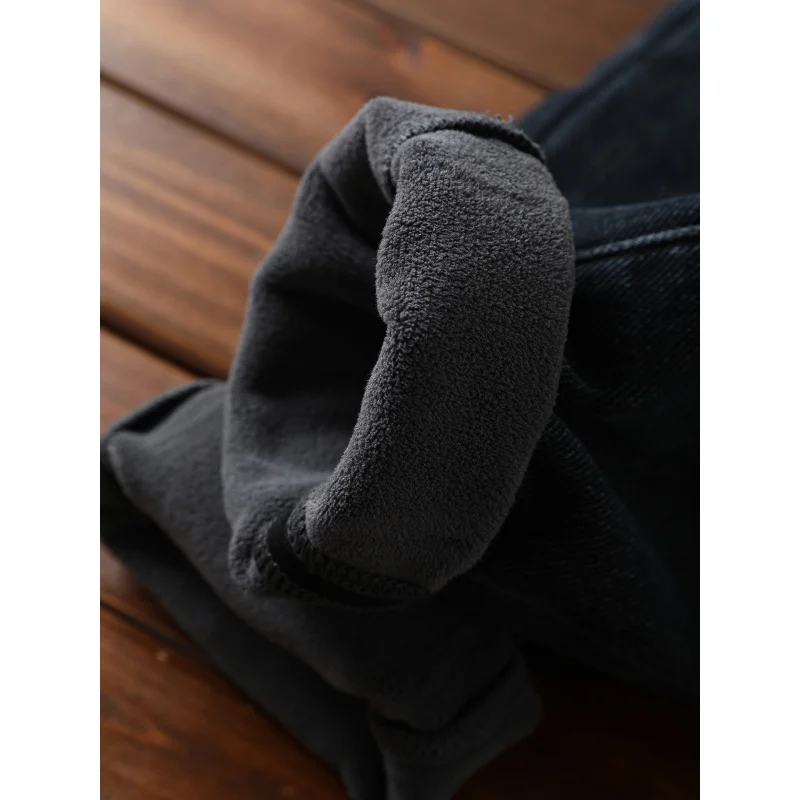 

Зимние теплые джинсы на флисовой подкладке, мужская доступная роскошная мужская одежда, модные эластичные узкие повседневные утепленные брюки