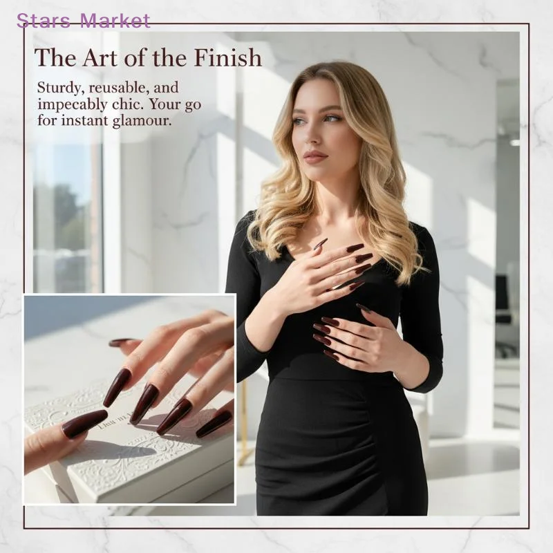 New 24Pcs New Detachable Solid Color Fake Nails Wearable Bright Long Ballet False Nails Full Cover Manicure Press-on Nails Women