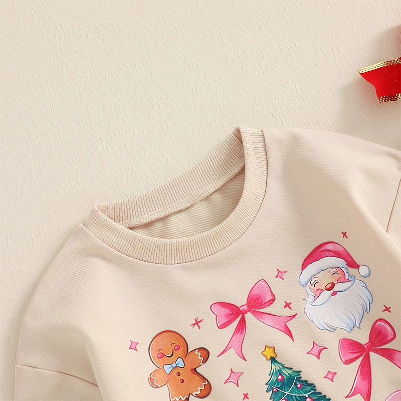 Baby Girls Sweatshirt Romper Cute Christmas Print Long Sleeve Jumpsuits for Newborn Infant Toddler Fashion Clothes