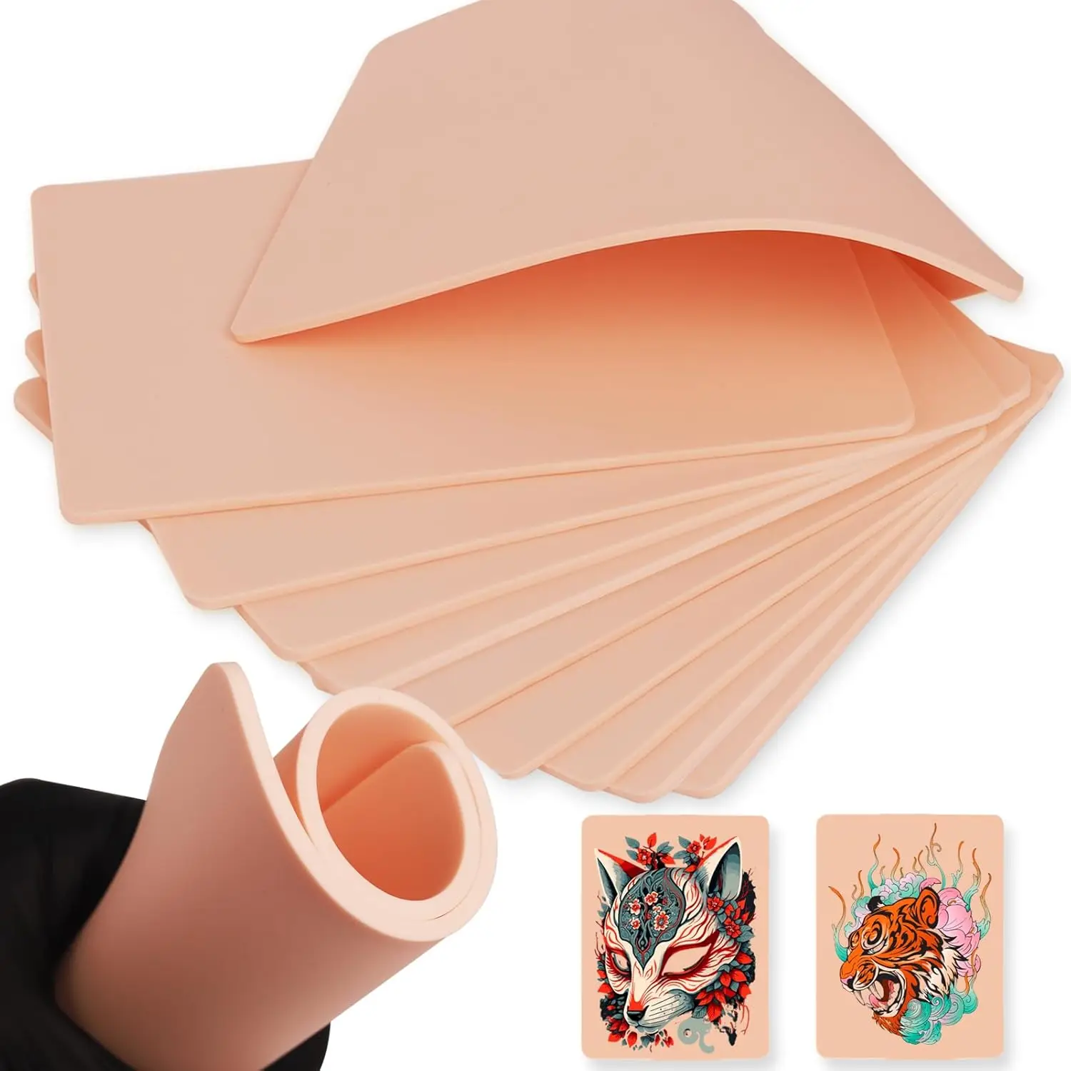 

1/3/5/10/15pcs Tattoo Practice Skin 3MM Silicone Fake Skin Double-Sided for Permanent Makeup Training Supply Tattoo Accessory