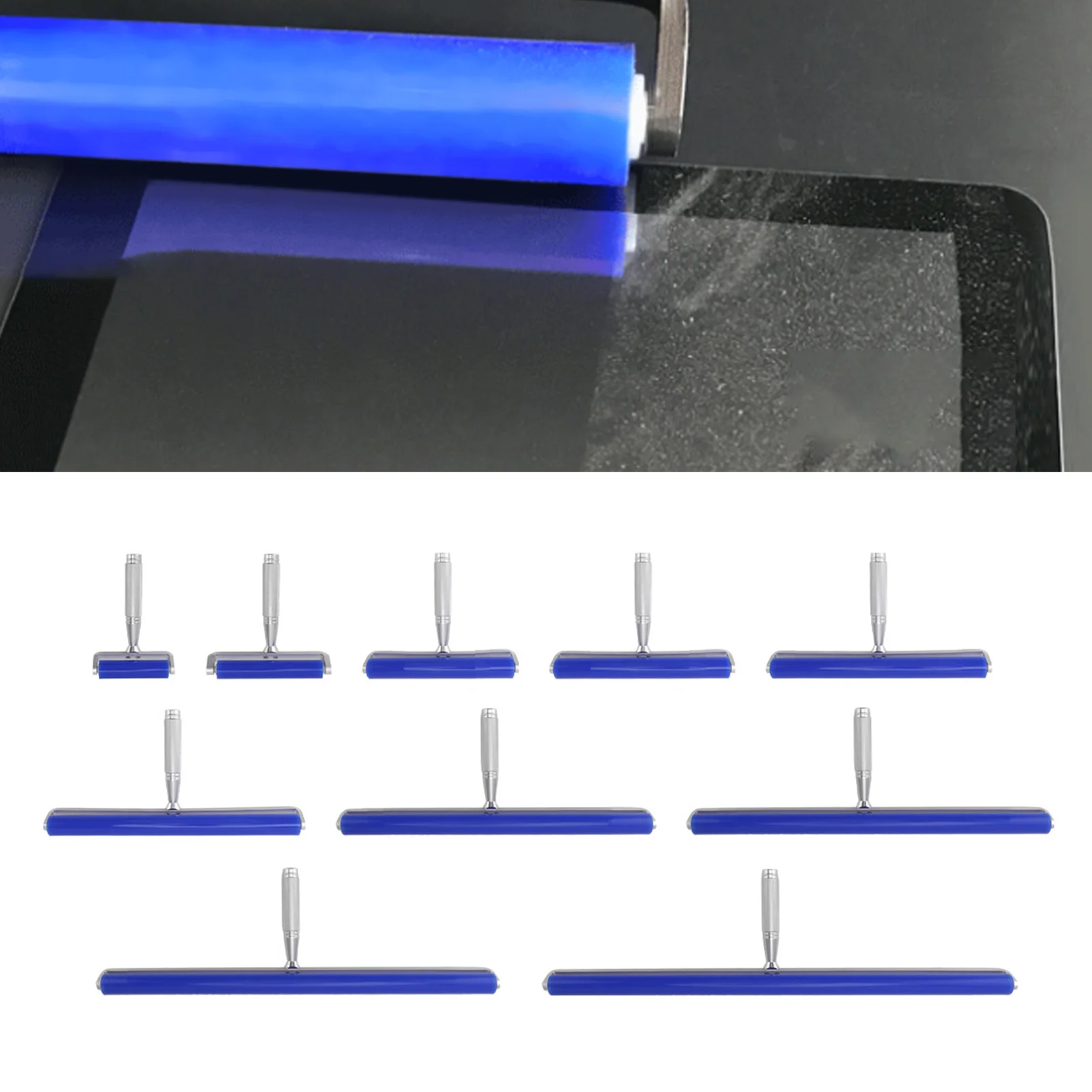 Blue Silicone Manual Roller Static Cleaner Tool Sticky Roller for Screen Film Hair Dust Remover Low Viscosity