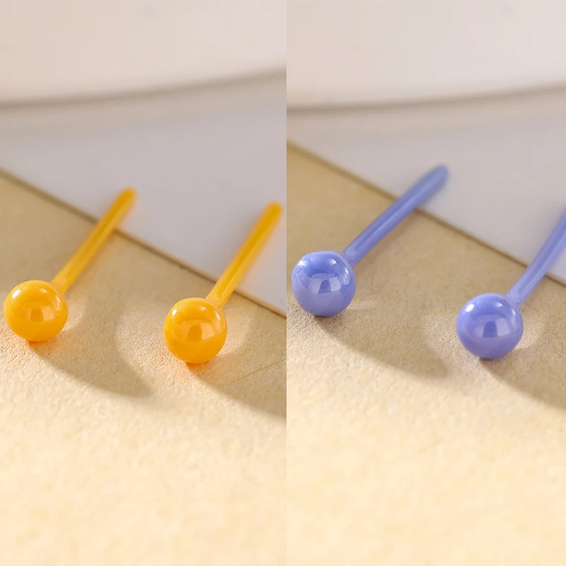

2pair/lot Colorful Ear hole Stud Earrings Set For Women Men Ceramic Earrings Jewelry Accessories Gifts Allergenic 3MM Bead Studs