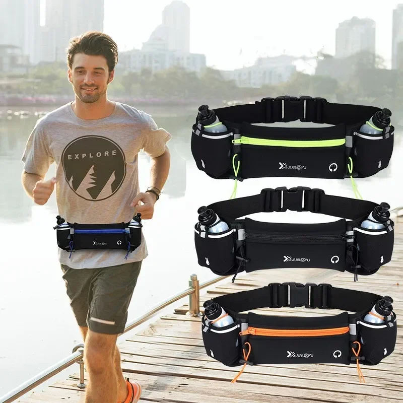 

Outdoor Running Sport Waist Bag Unisex Marathon Ride Bike Fitness Belt Waist Bags with Water Bottle Waterproof Phone Sport Packs