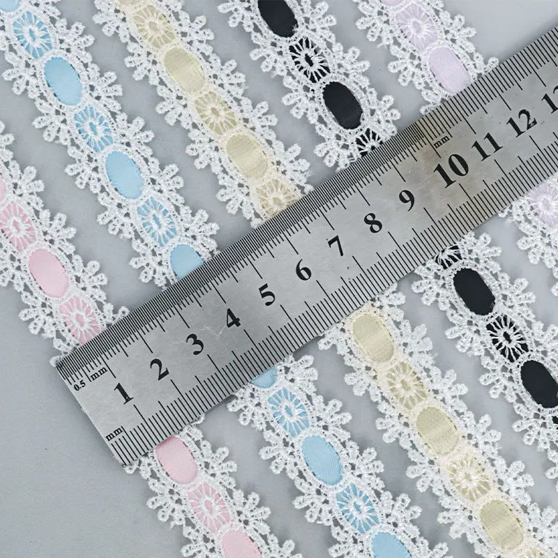20 Yards Bänder Kleidung Hut Geschenk Dekoratives DIY-Bastelzubehör Bekleidungszubehör Webband Nähzubehör 2,1 cm Breite Spitzenband – Detail 2