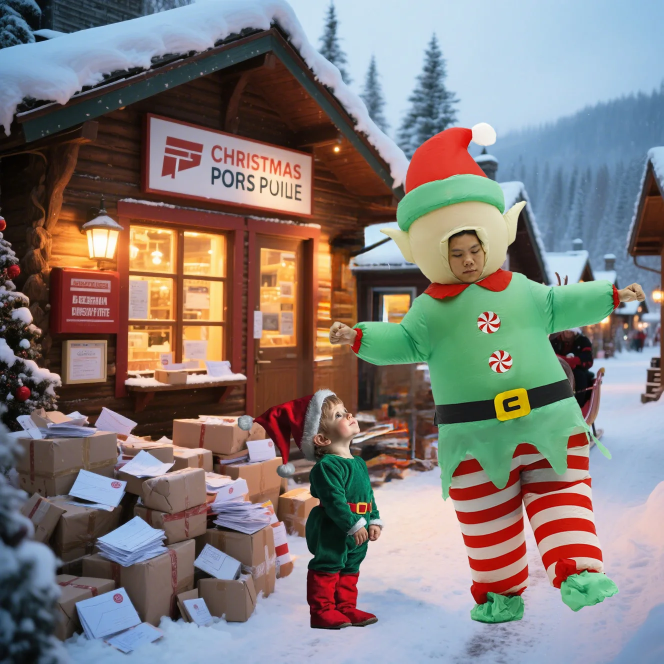 Natal elfo inflável traje desfile adulto personagem cosplay festa de halloween evento mascote conjunto