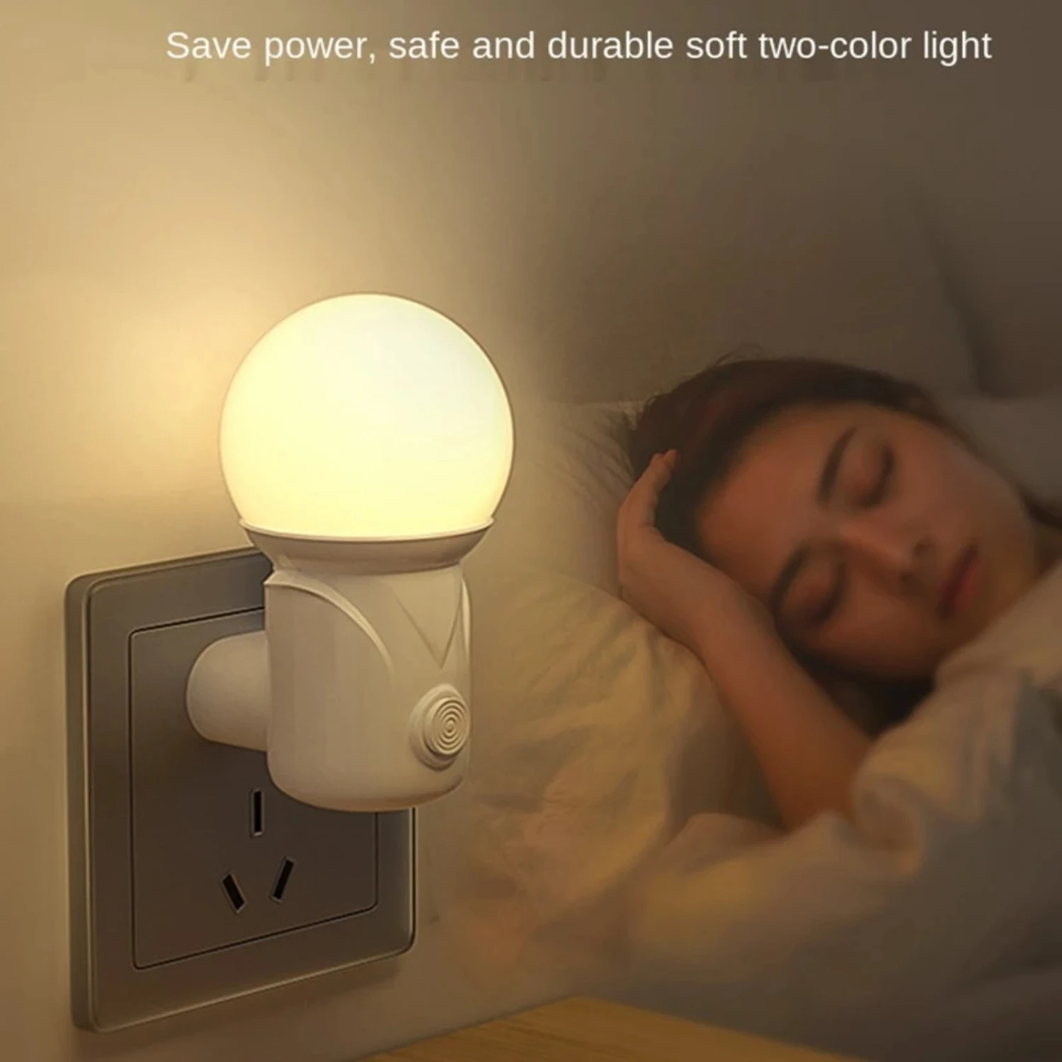 Portable Plug-in  Night Light 2-color Baby Nursing Eye Sleep Light Bedroom Corridor Socket Lights Energy Saving Night Light