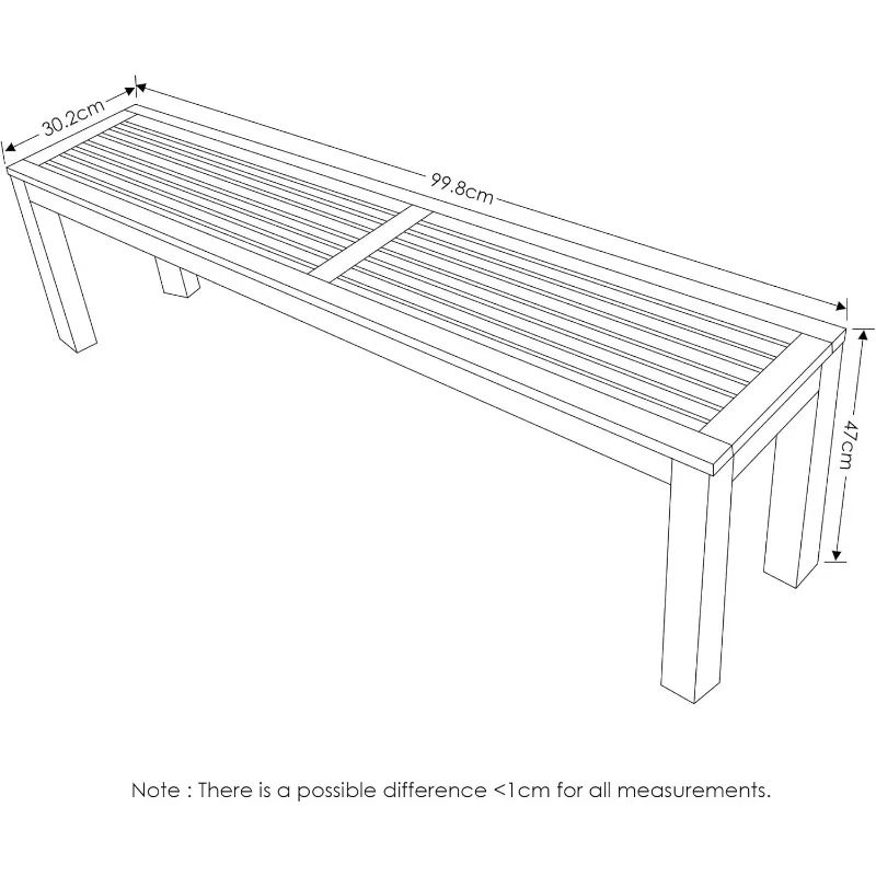 FG181110-C Tioman Outdoor Backless Bench, Natural,1-Pack