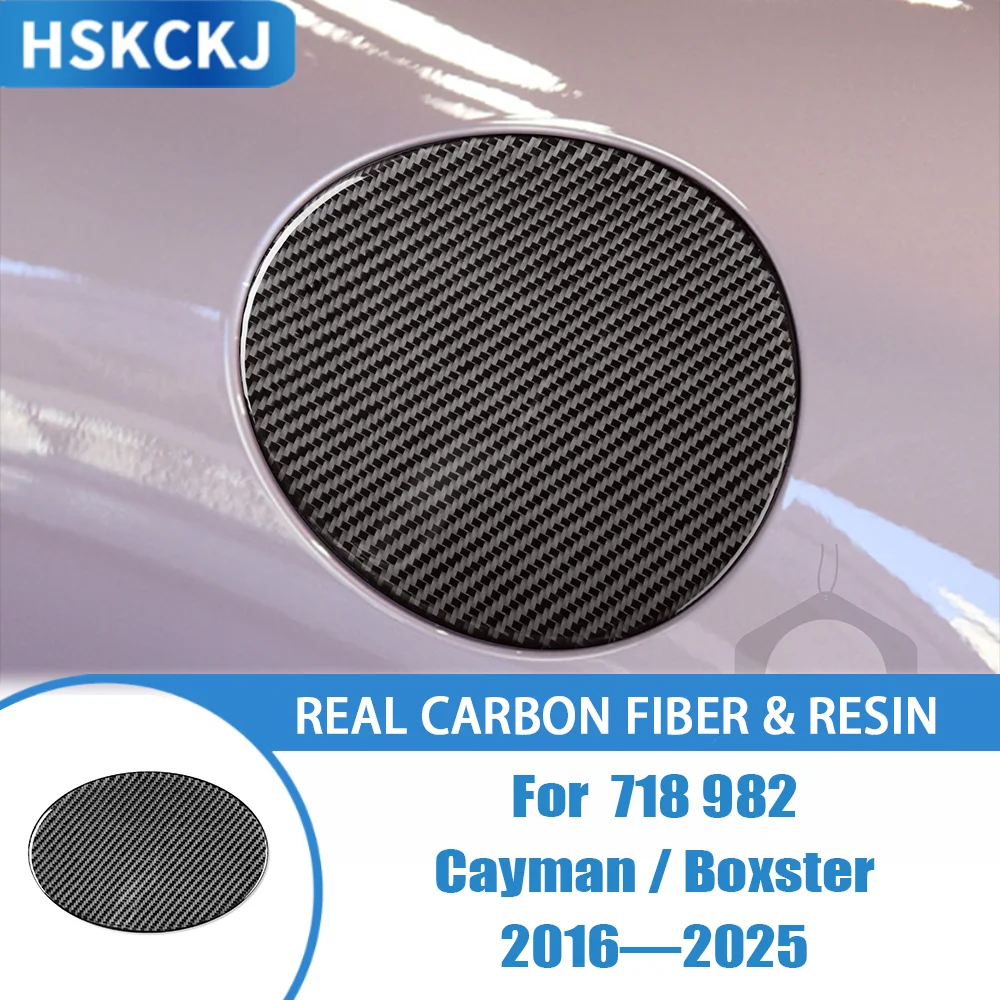 

Carbon Fiber Car Accessories Outer Fuel Tank Panel Interior Cover Trim Sticker Modification For Porsche 718 982 Cayman Boxster