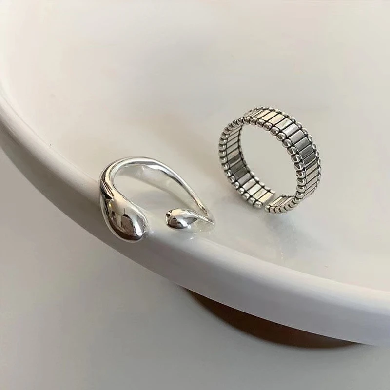 Vintage Silver Color Minimalist Geometric Metal Ring Set Punk Irregular Finger Ring for Women Men Fashion Jewelry Party Gift2025
