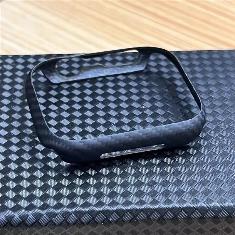 For Apple Watch Series 8 7 Luxury Matte Genuine Carbon Fiber Protective Bumper Frame Case Cover iWatch 45mm Case For Apple Watch