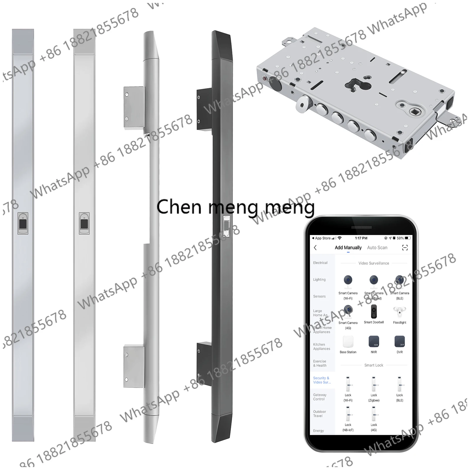 Euro Style Anti Theft Electronic Smart Handle Door Lock Apartment Electronic Home Finger Print Security Lock