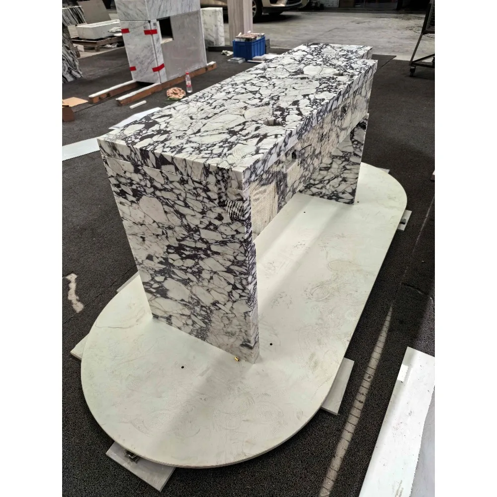 High Quality Indoor Living Home Decor Simple Style Design Calacatta Viola Marble Modern Rectangle Coffee Table