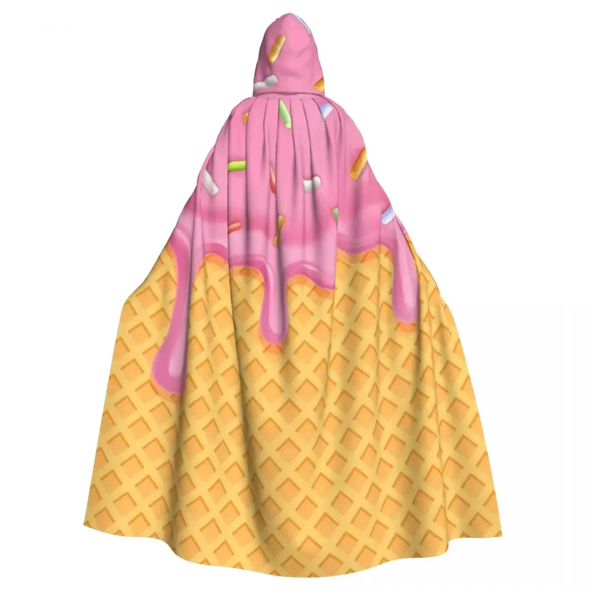 

Strawberry Ice Cream Hooded Cloak Witch Medieval Costume Cosplay Cape Halloween Unisex Fashion Costumes