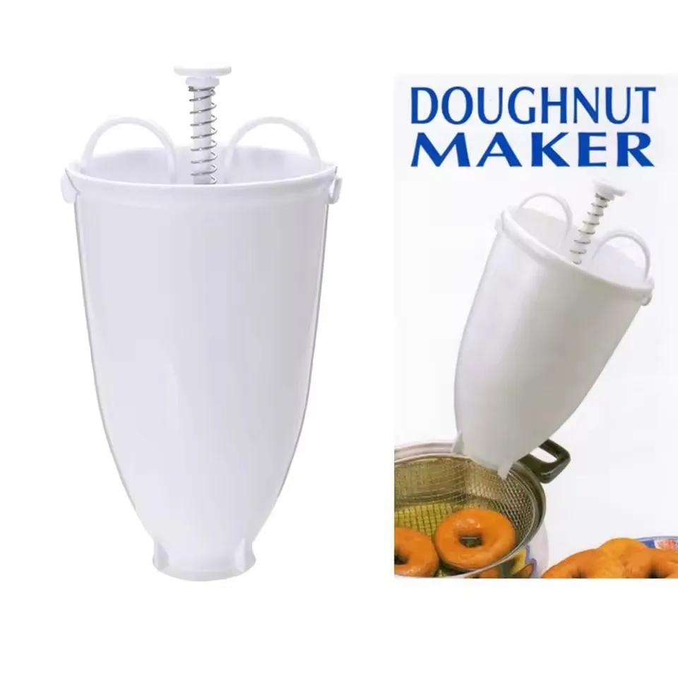 Donut Maker with Plunger Dispenser, 10cm Baking Tool for Uniform Donuts, Easy Squeeze Creative Dessert Mold