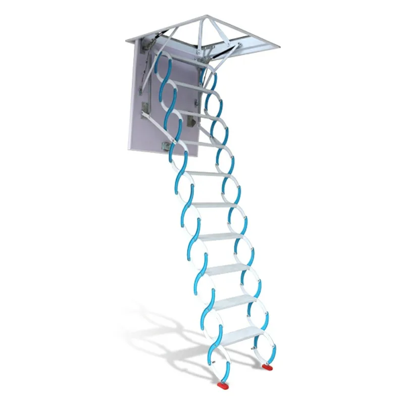Telescopic Ladder Semi-automatic Titanium Magnesium Carbon Steel Villa Household Indoor Lifting Folding Ladder