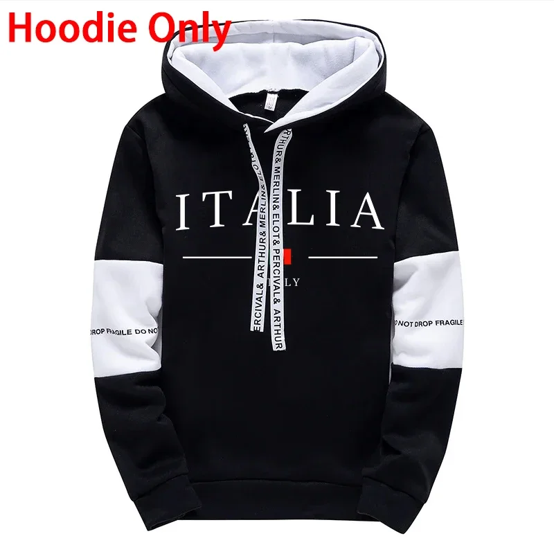 Autumn Winter Men's Tracksuit Casual Hooded Sweatshirts Outdoors Sports Jogging Clothing Classic Black White Single Hoodie Pants view 5