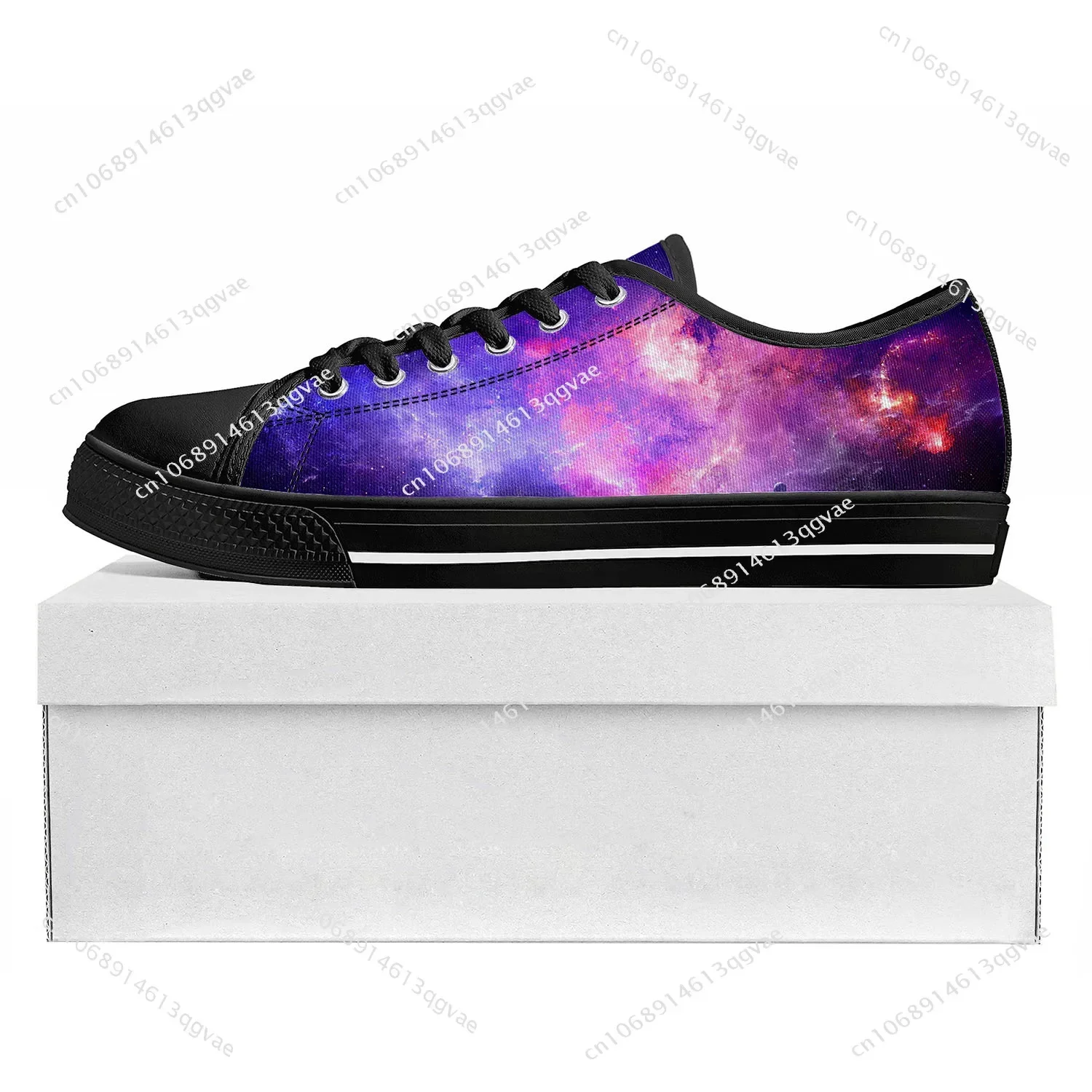 

Galaxy Celestial Low Top Sneakers Mens Womens Canvas Sneaker Casual Couple Shoes Custom Made Shoe Black