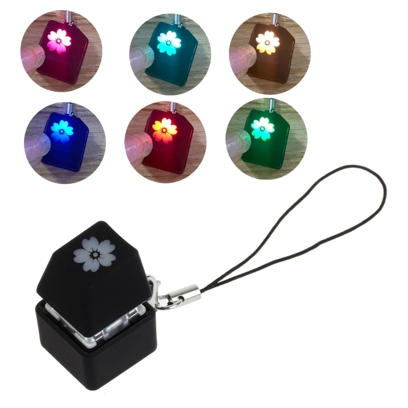 RGB LED Mechanical Keyboard Keychain Light Up Backlit For Keyboard Switches Tester Stress Relief Toy