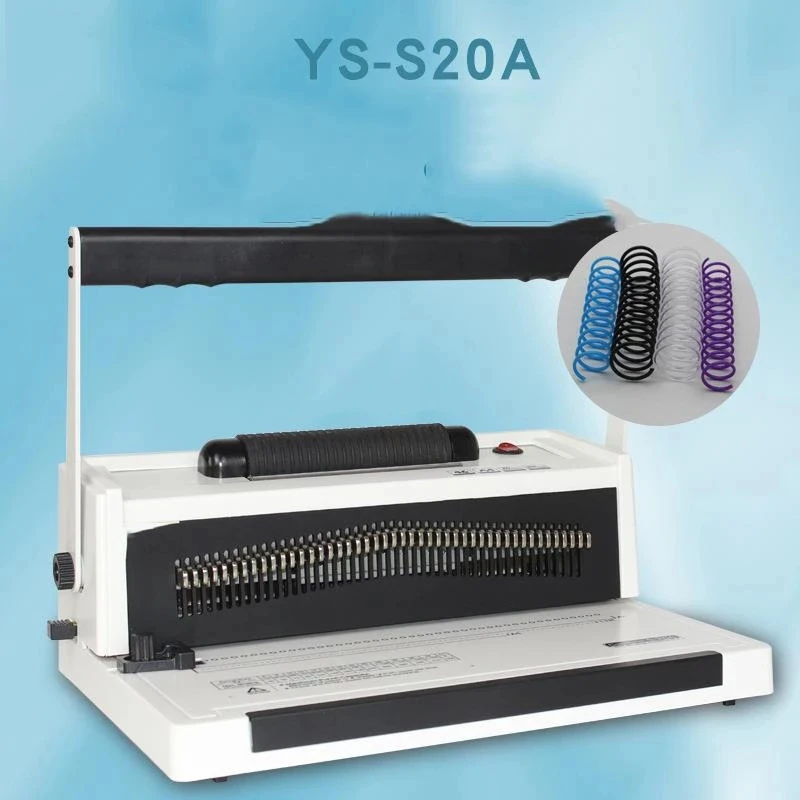 S20A Electric Single Coil Binding Machine Spiral Punching Machine Financial Tender Binding 4:1 Hole Spacing 46 Holes Automatic