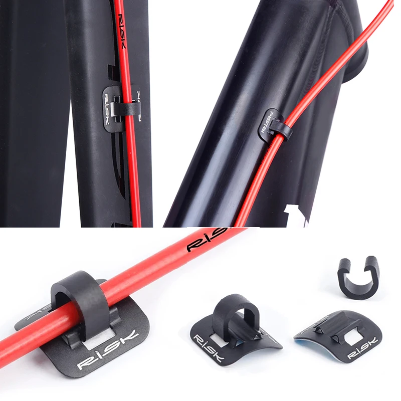 

RISK Bicycle Cables Housing Aluminum Bike Oil Tube Fixed Clips C Shape Shift Brake Guide Cable Tube Fixed Clamp Frame Buckle