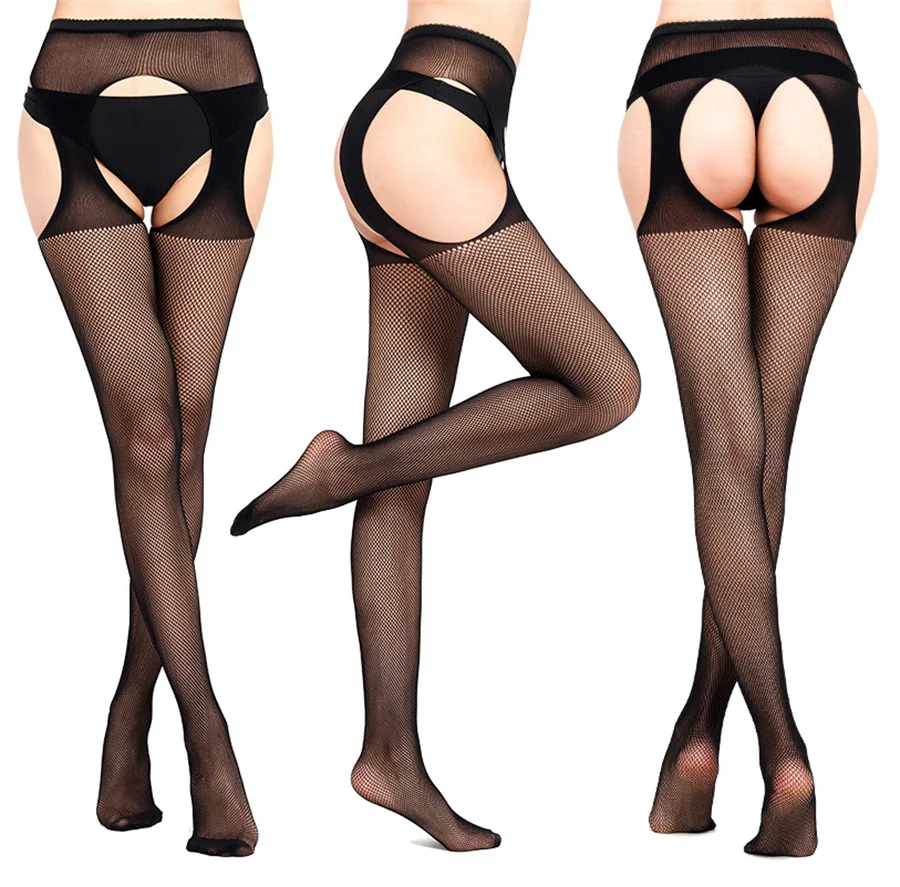 Lace Stockings Transparent Mesh Tights Women Hollow Stocks Long Tube Fishnet Socks Over The Knee Thigh High Stock