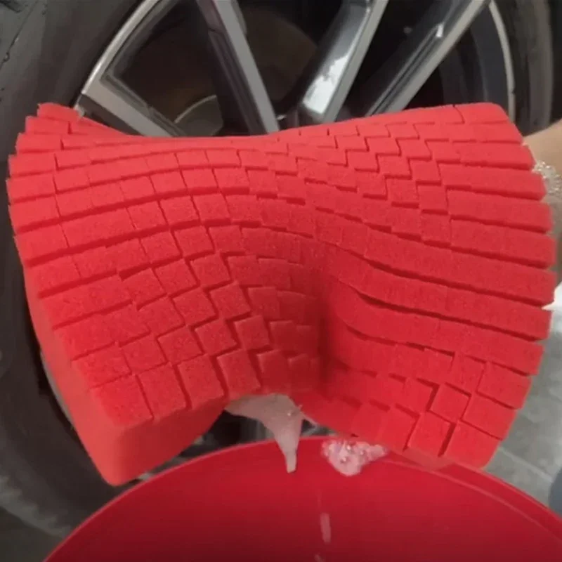 Universal Soft Foam Grid Large Cross Cut Sponge Non Scratch Rinseless Water Absorption Car Wash Tools Auto Cleaning Accessories