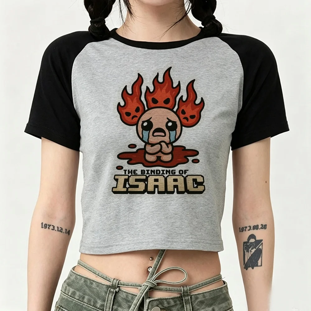 the Binding of Isaac crop top shoujo dollette y2k cute goth streetwear tshirt emo grunge gyaru funny graphic
