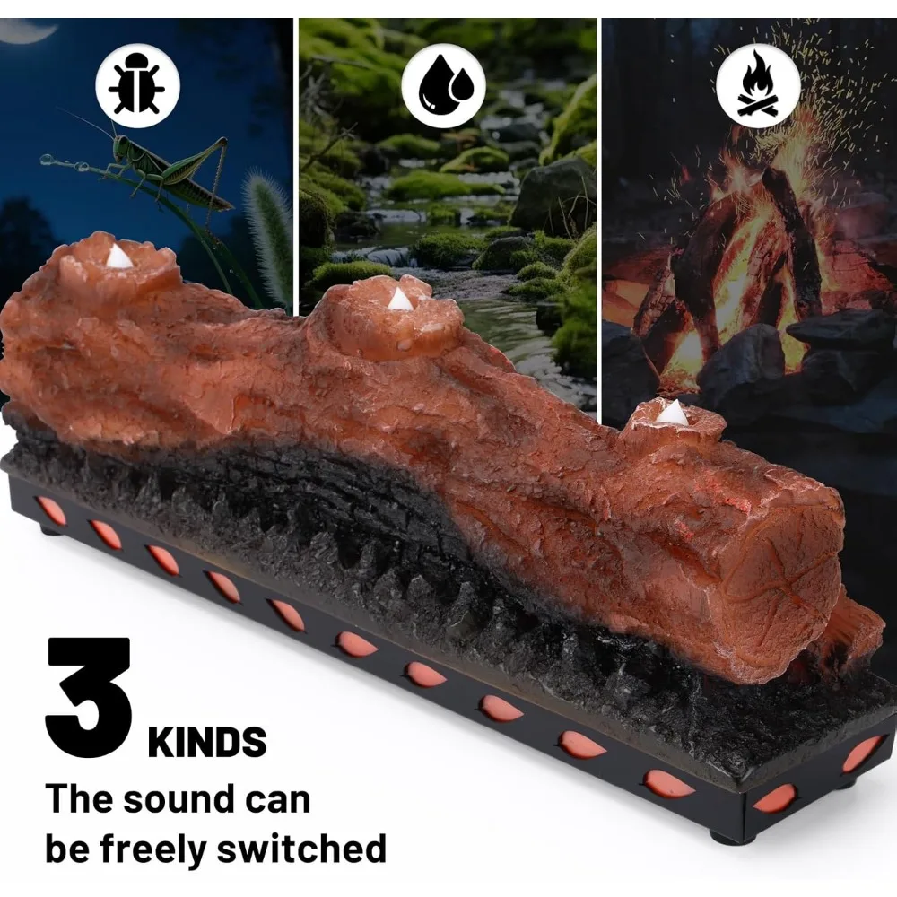 16-Inch USB-Powered Electric Fireplace Insert with Realistic Flame Effect and LED Candle Light