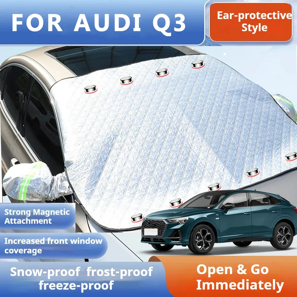 

Thickened Car Now Sunshade Windshield Cover With 5/9 Magnets UV Protection Anti Snow Sunlight For AUDI Q3 Sportback